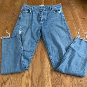 Agolde High Rise Nico Jeans with Raw Hem Size 27